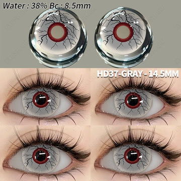 Colored Contact Lenses for Eyes Cosplay Contact Lenses Crazy Lenses Halloween Eyes Lens 1Pair White Lenses Black Lenses